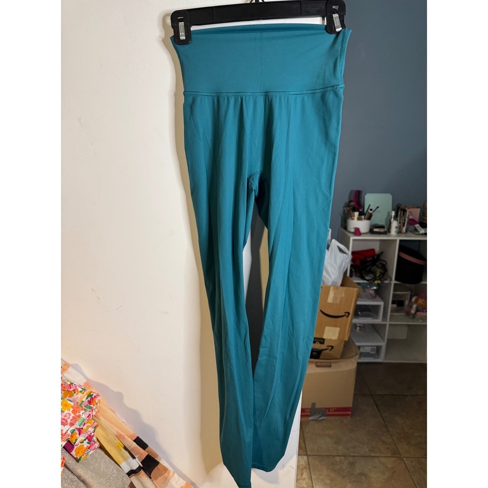 Paragon Womens High Waisted Teal Blue Athletic Yoga Leggings Workout Pants
